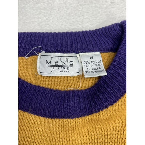 Vintage The Mens Store at Sears Aztec Tribal Grandpa Knit Sweater Size Medium - Picture 3 of 7
